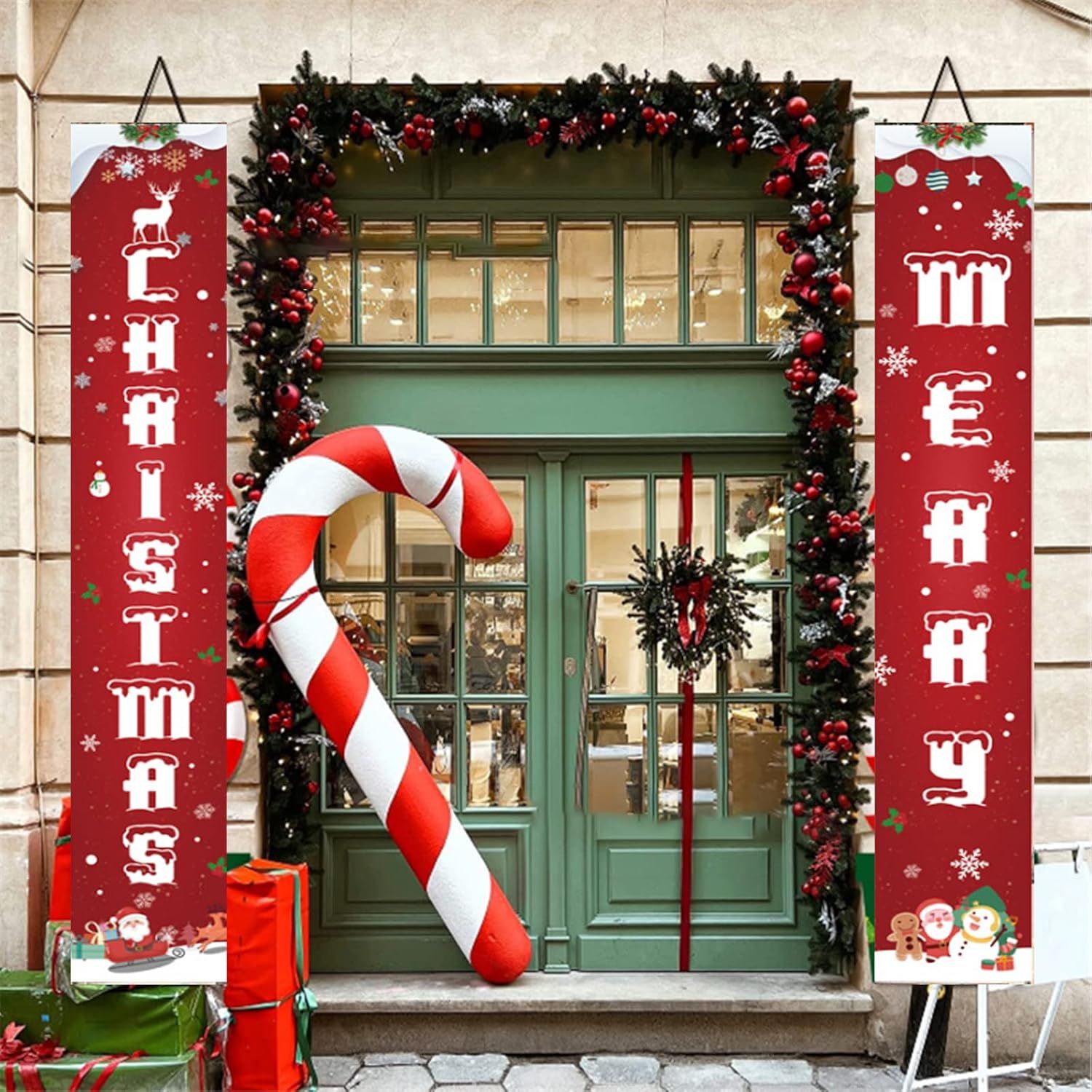 Baner Świąteczny Merry Christmas Dekoracja na Drzwi i Ściany 30x180 cm