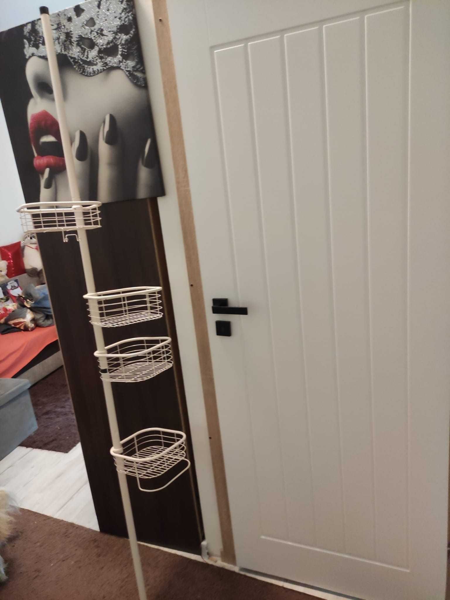 Półka Regał Łazienkowy prysznicowy pod prysznic z koszami szafka biała