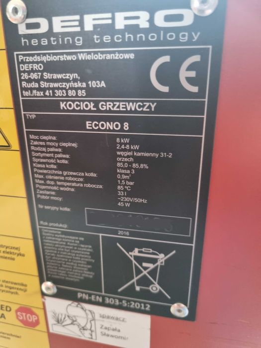 Części do Pieca Defro 8kW NOWE Czesci Pieca