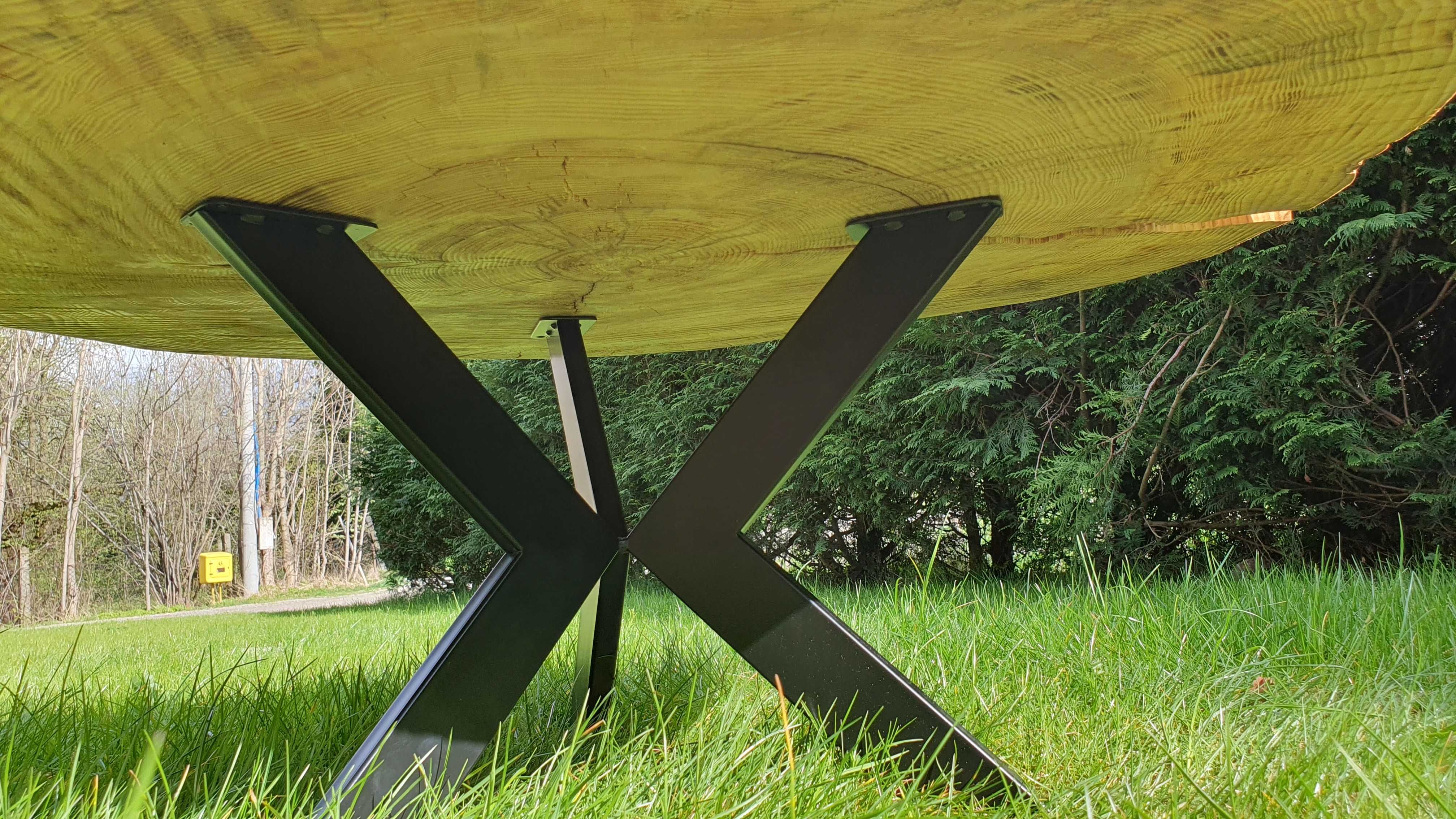 stół stolik kawowy ogrodowy plaster drewna duży rękodzieło góralskie