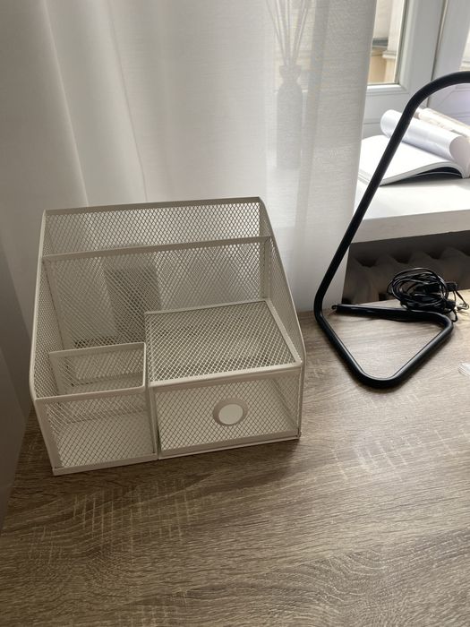 Ikea organizer biurowy, na biurko, do lazienki - bialy, funkcjonalny
