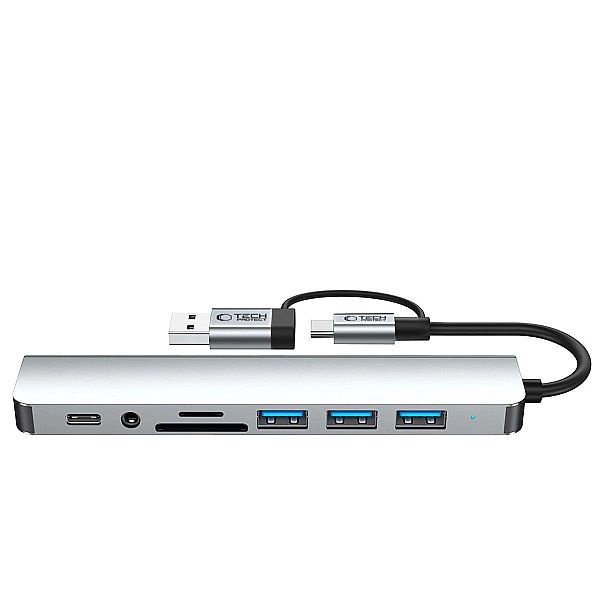 Tech-Protect Hb06 Hub Adapter 9In1 Type-C + Usb2.0 + Usb3.0 + Sd/Tf +