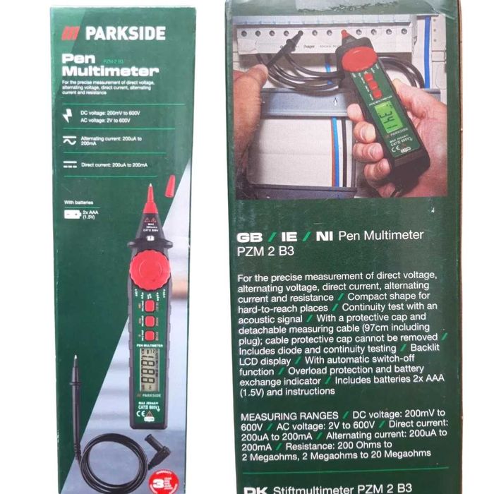Multímetro Digital Tipo Caneta Parkside PZM 2 B3 – Novo na Caixa