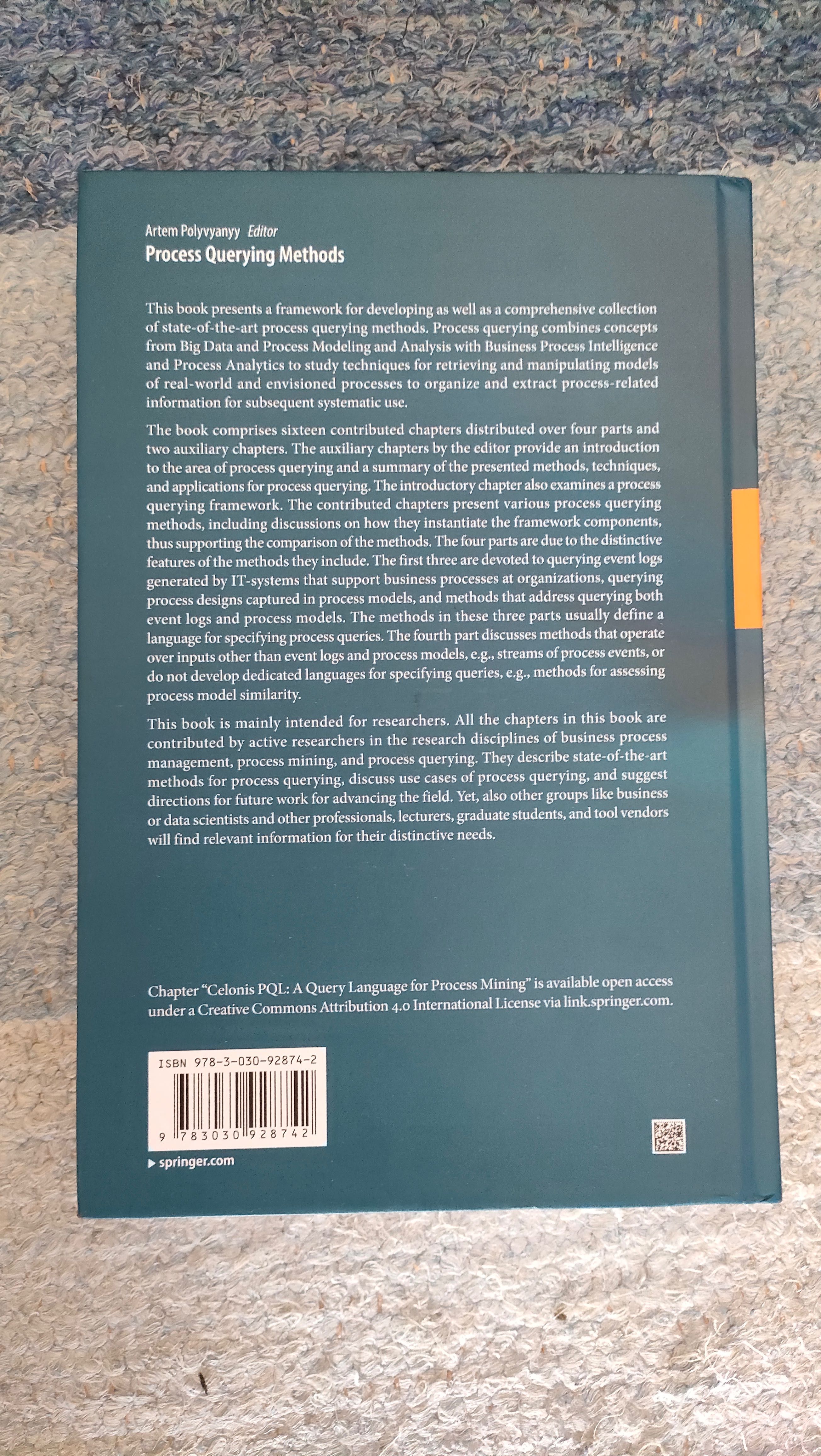 Process Querying Methods – Springer (capa dura, novo/sem uso)