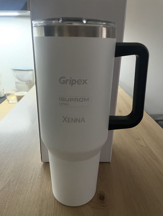 Kubek termiczny ze słomką 1.18 l nowy