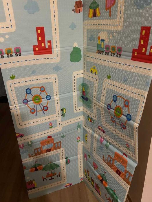 Duża mata piankowa XPE 180×120 – składana, dwustronna, dla dzieci