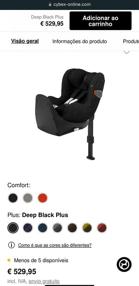 Cybex Sirona i-size Cadeira auto com isofix grupo 0+/1