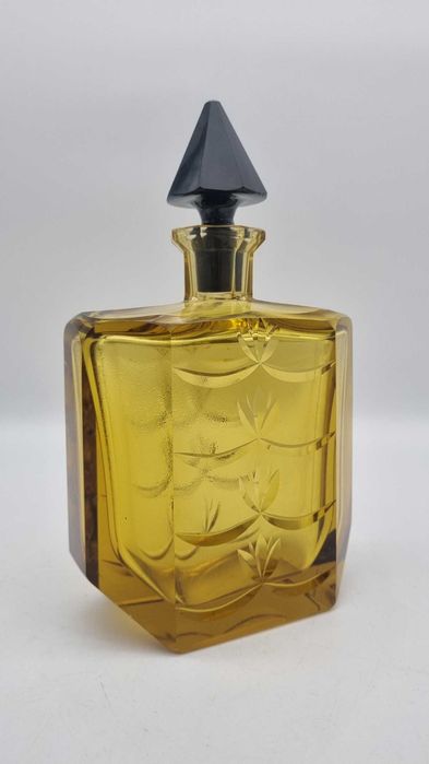 Karafka kryształowa Art Deco szkło kolorowe Design