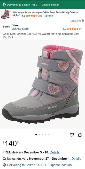 Зимние термо ботинки ТМ Geox Amphibiox в идеале