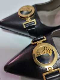 Szpilki Versace oryginalne, czarne,skóra naturalna, szpilki jak nowe