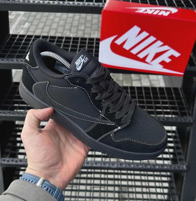 Кроссовки Найк мужские кожаные нубук черные Nike замшевые