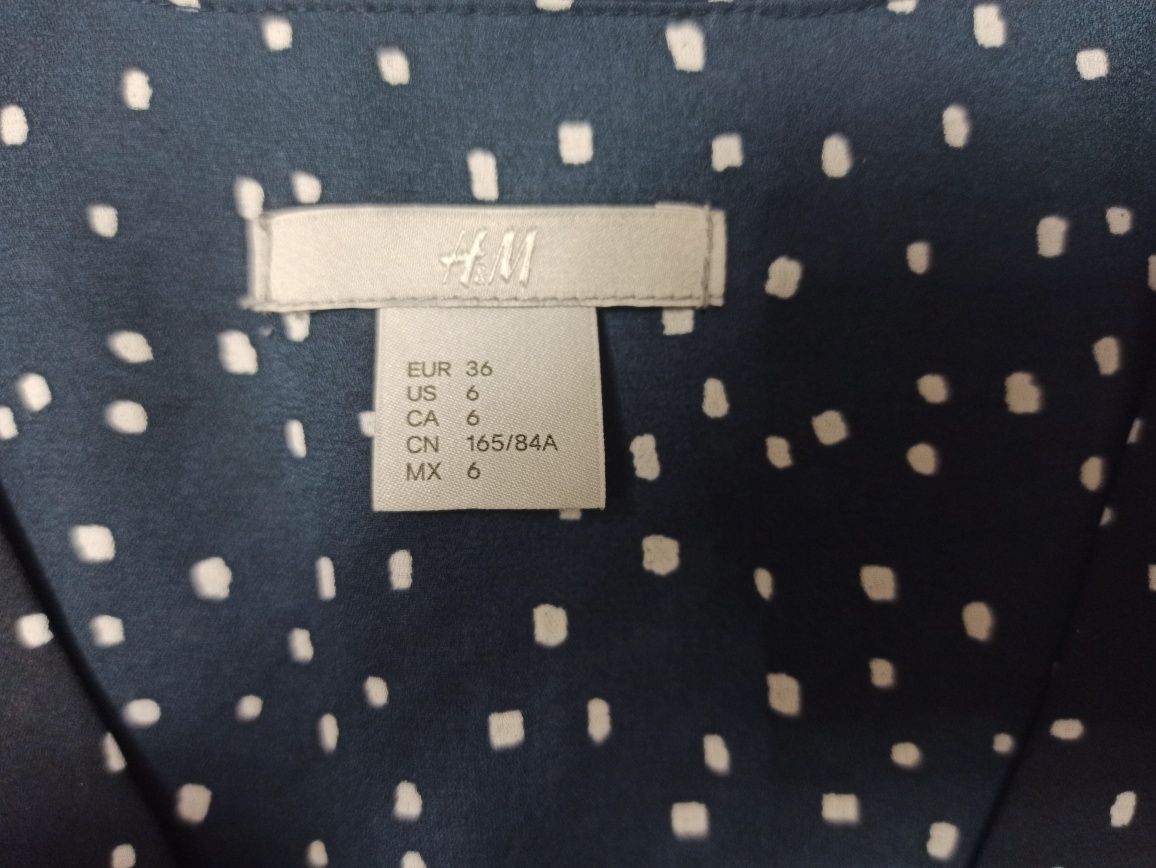 Bluzka z materiałowymi nakładkami, H&M, rozmiar S/36