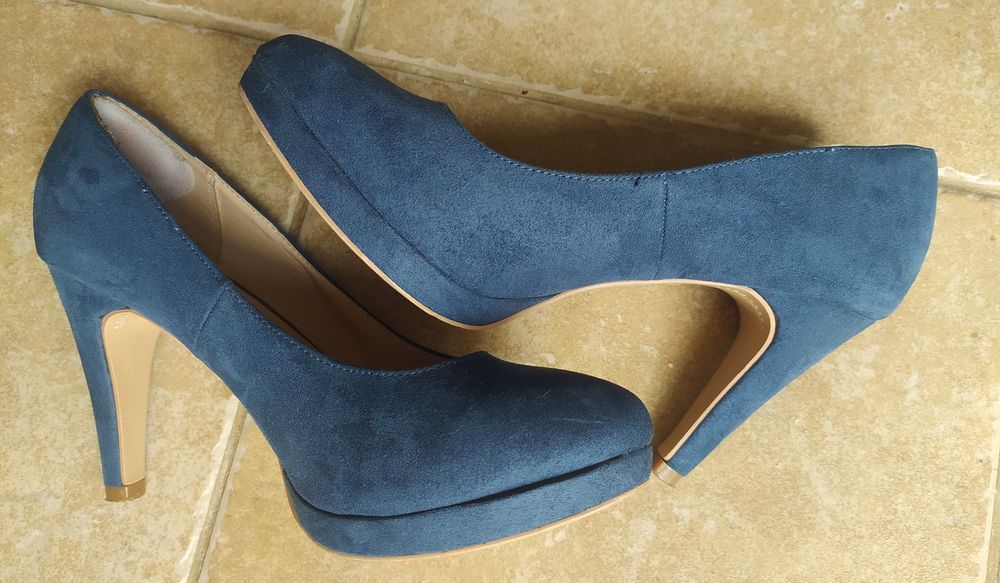 Szpilki, 10cm obcas, r39, sztuczny zamsz, koturna