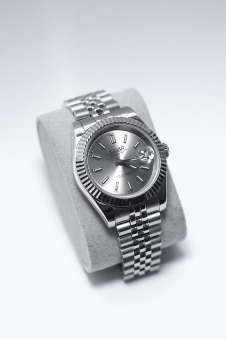 Zegarek Custom Seiko Mod Datejust Silver