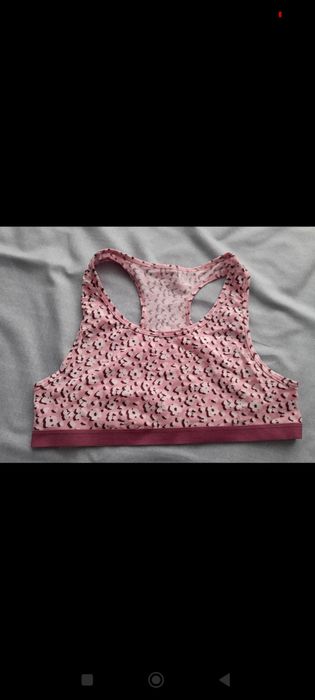 Top sportowy miękki biustonosz stanik panterka 13-14 lat 158/164 XS 34