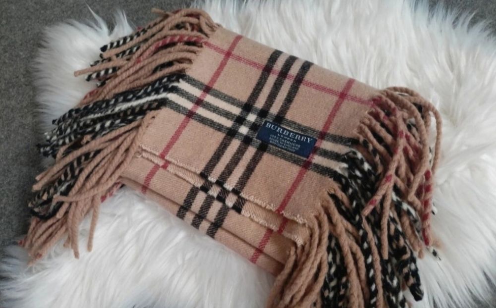 Szalik kaszmir Burberry London/ krata