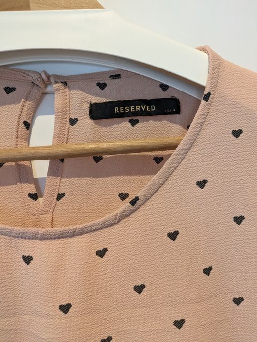 Bluzka Reserved pudrowy róż 42 44 w serca
