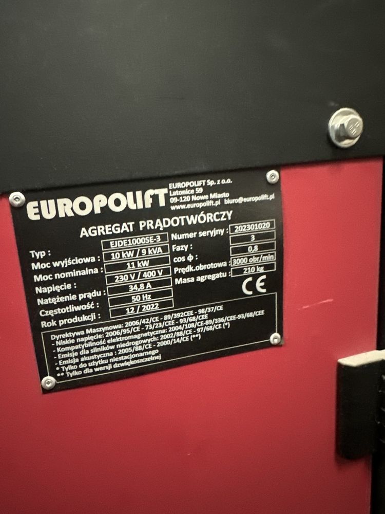Agregat prądotwórczy 10 Kw jak nowy