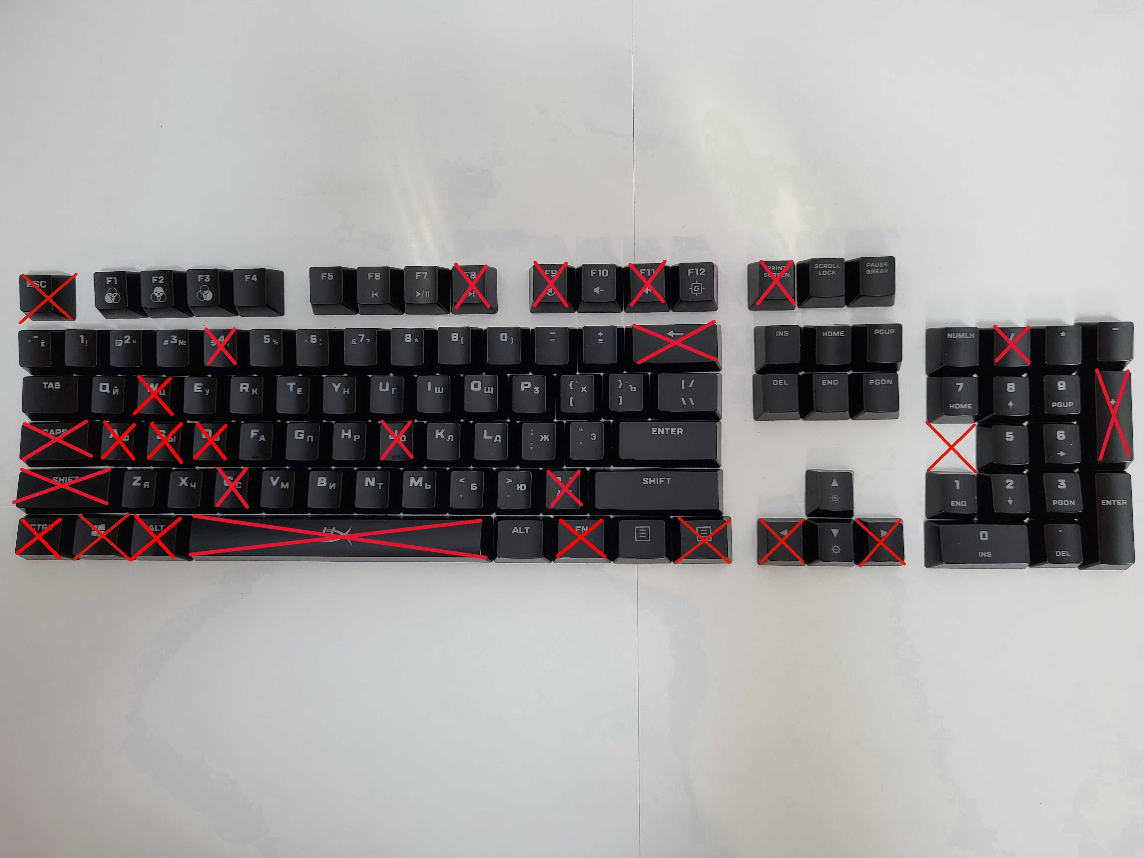 Кейкапи для клавіатури фірми HyperX Alloy FPS RGB