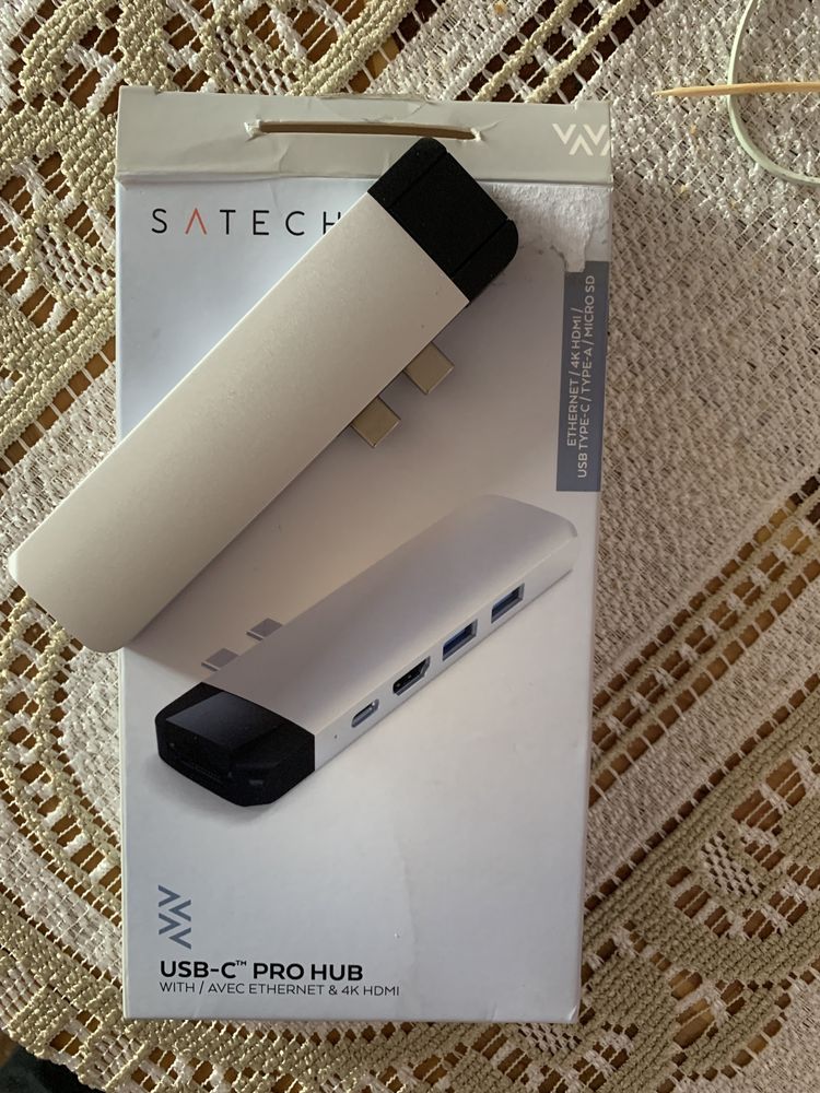 Адаптер Satechi Aluminum Type-C USB Pro Hub Adapter with Ethernet Silv