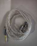 Srebrny kabel 2 pin z wtykiem 4.4 mm