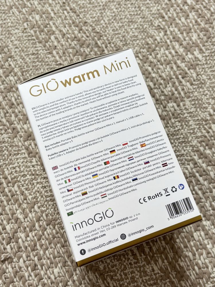 InnoGio Podgrzewacz Mini przenośny do butelek GioWarm jak nowy