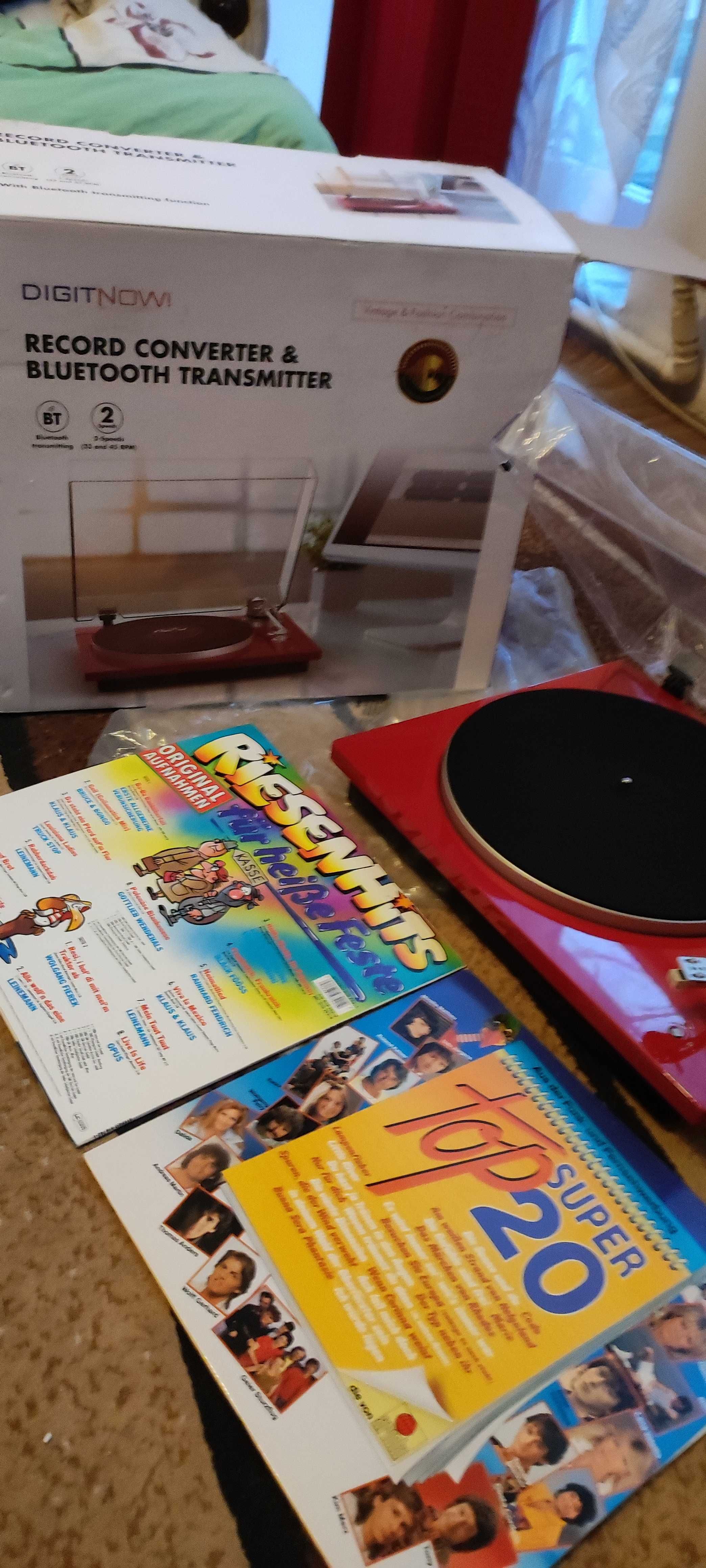 Gramofon z bluetooth nowy plus płyty
