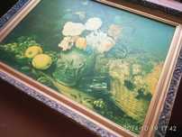 Цветы и Фрукты. Картина 67см*52см Репродукция 1980г. Иван Хруцкий .