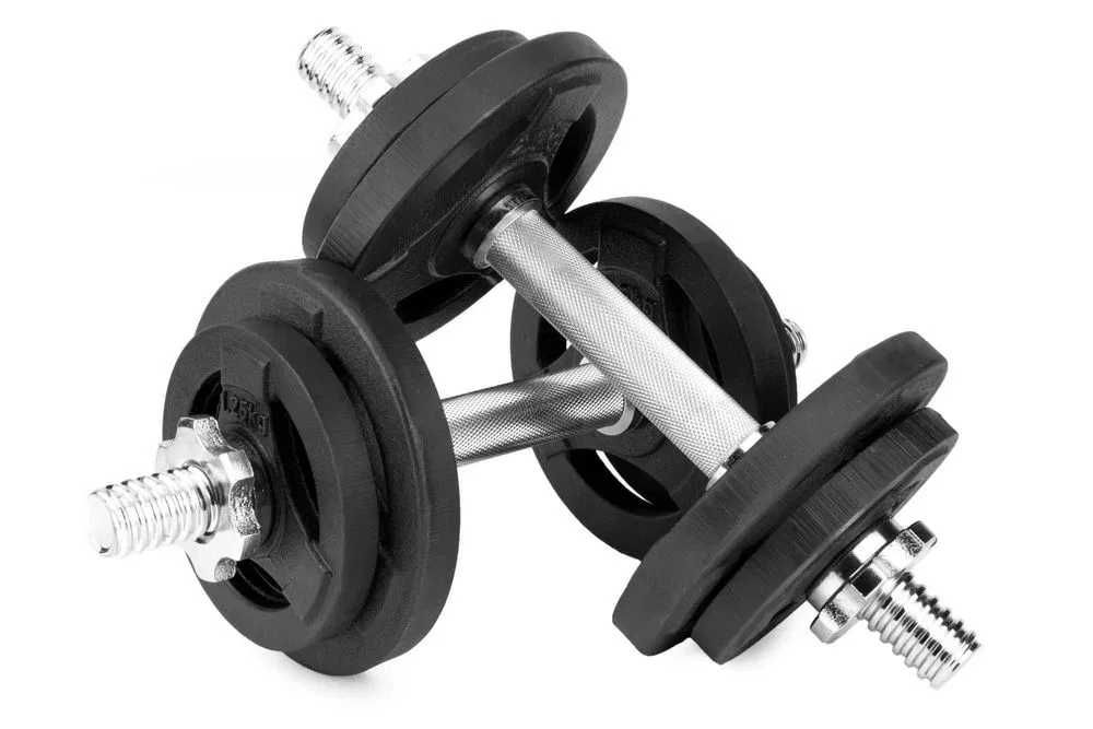 Hantle żeliwne kierownice regulowane 2x10kg zestaw 20kg talerze BDG