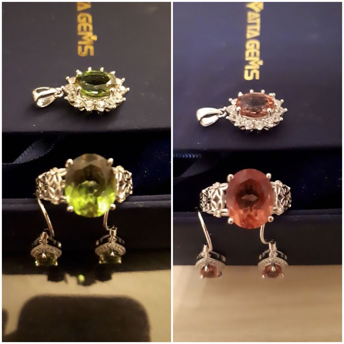 Султанит. Диаспор. Кольцо 925 проба, серебро