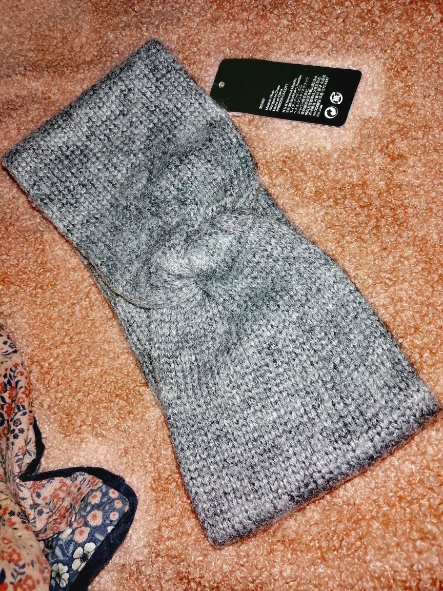 H&M _ NOWA z metką! OPASKA z dodatkiem WEŁNY. idealna na wiatr, chłód