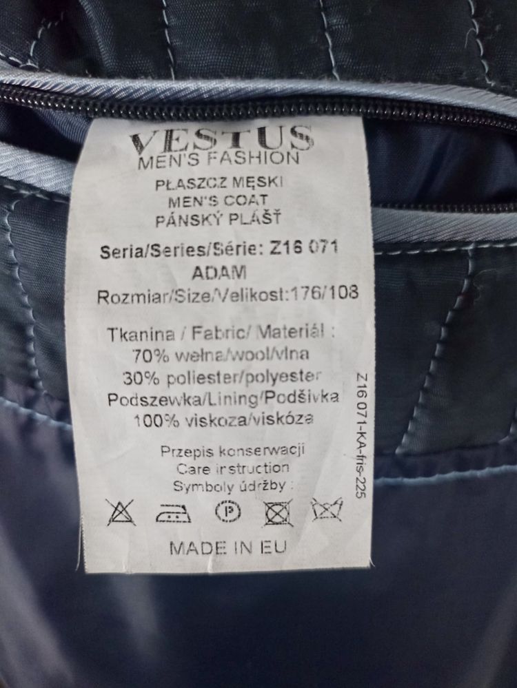 Męski płaszcz Vestus Adam granatowy