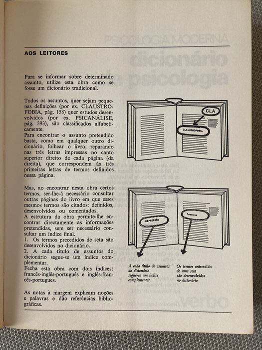 Dicionário de Psicologia, de Michel e Françoise Gauquelin (Anos 80)