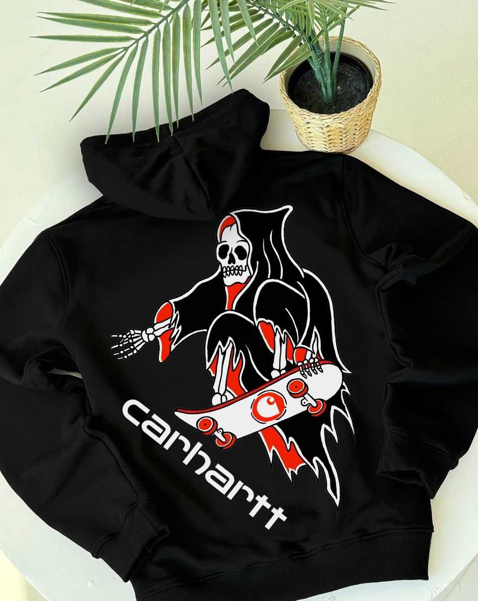 HAUTED Carhartt — Худи черное Кархарт — XS S M L XL — BIG Лого