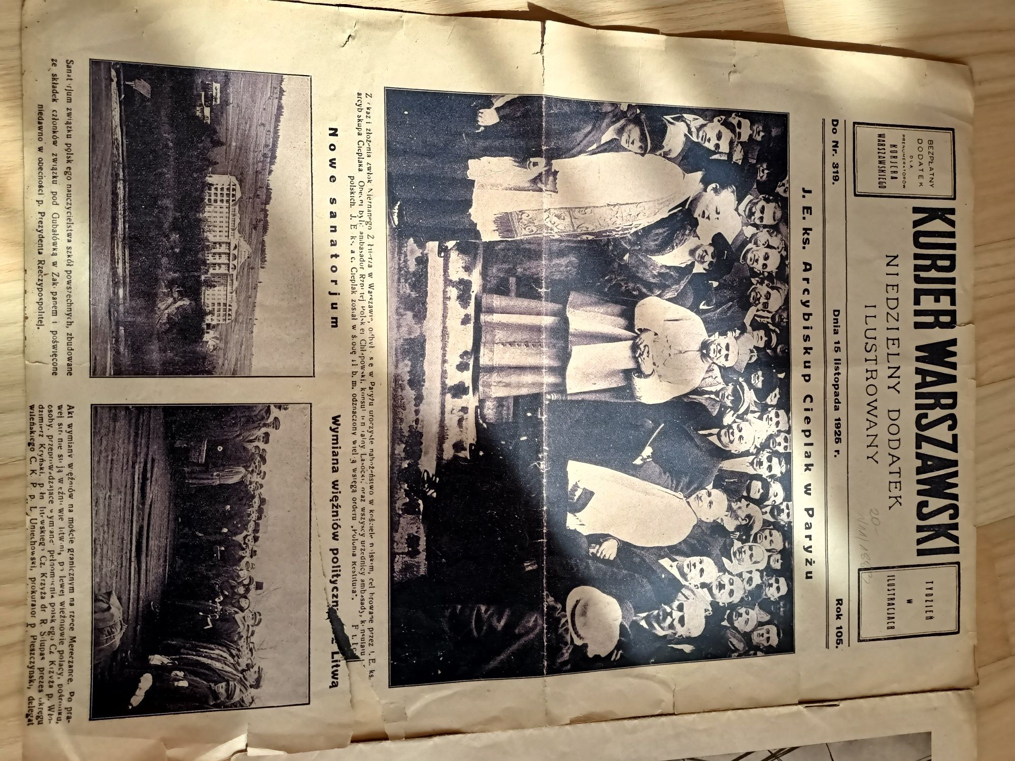 Przedwojenne gazety. Dodatek ilustrowany 1936. Kurier Warszawski 1925
