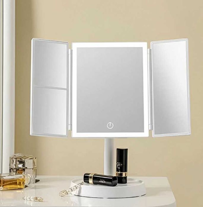 Lusterko Kosmetyczne Podświetlane Led Rozkładane Lustro do Makijażu