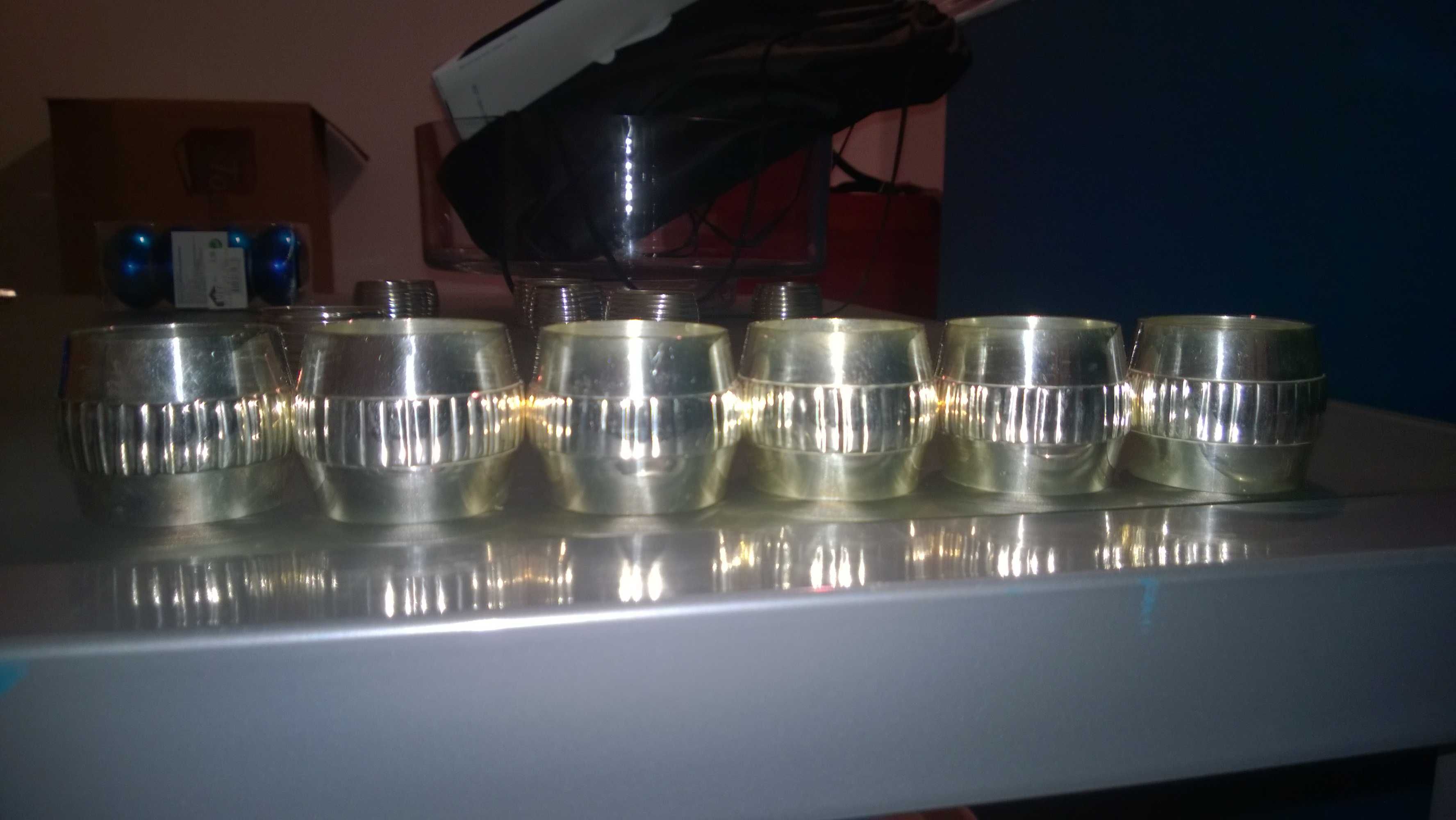 Conjunto 6 argolas para guardanapos ou panos de mesa - prateado