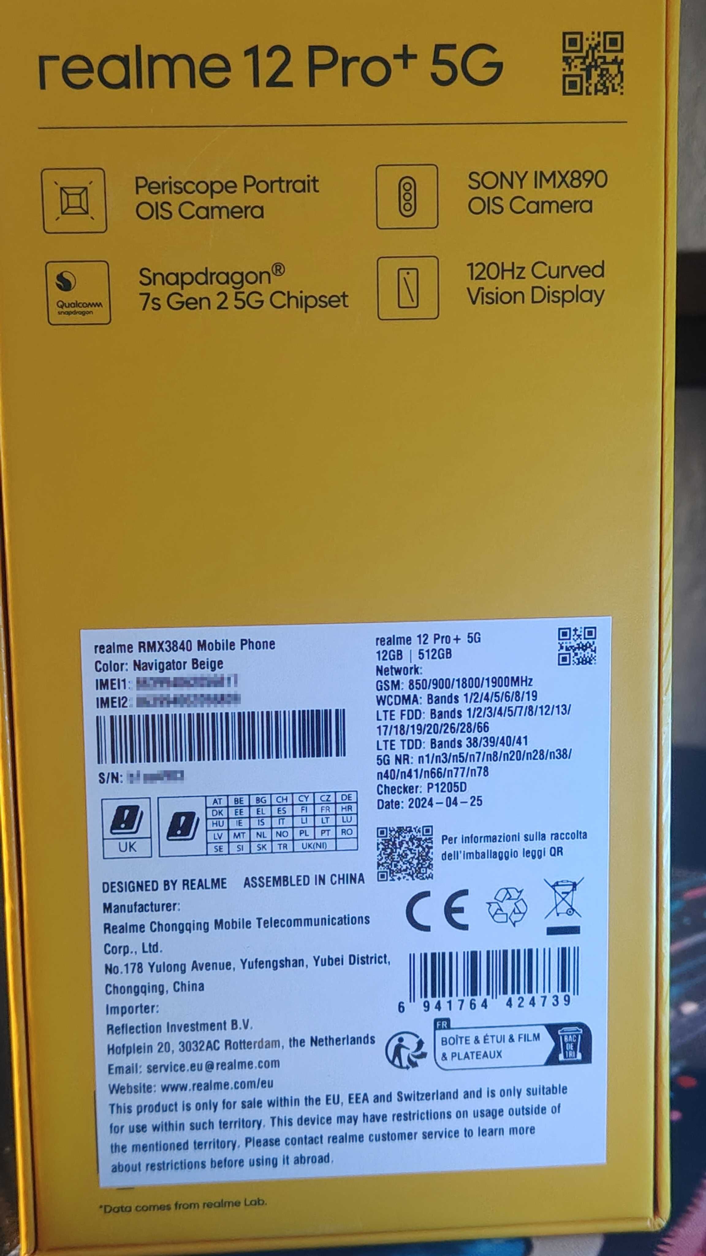 Realme 12Pro Plus 5G 12GB RAM / 512GB ROM Kolor Beige 12 Pro+ jak nowy