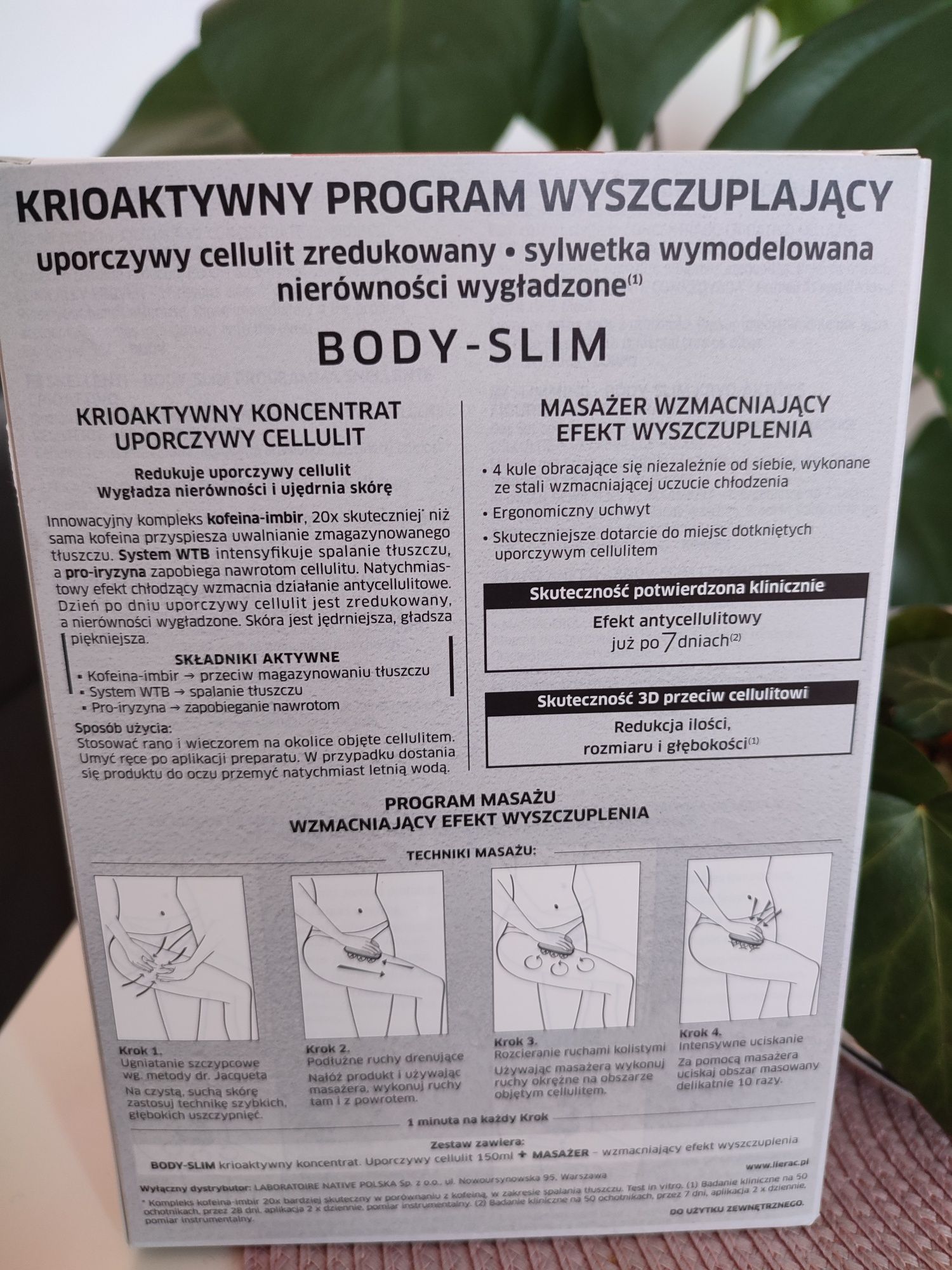 Lierac body skin krioaktywny program wyszczuplające masażer cellulit