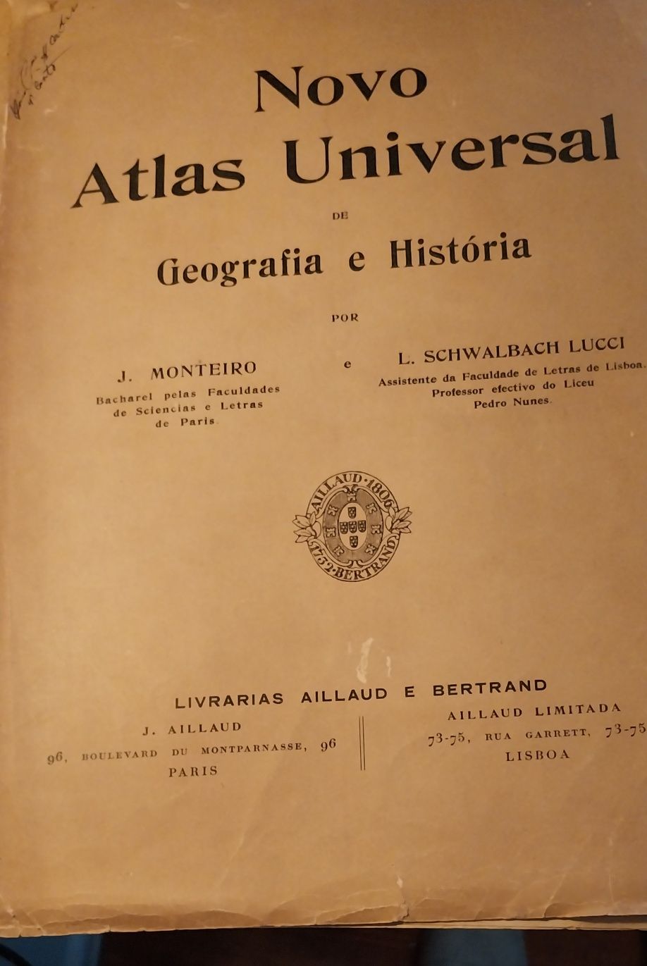Novo atlas Universal de Geografia e História , j.monteiro