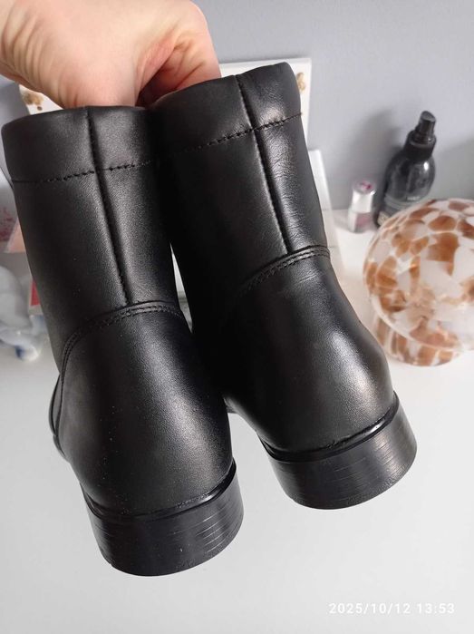 buty nowe męskie trzewiki skórzane 43