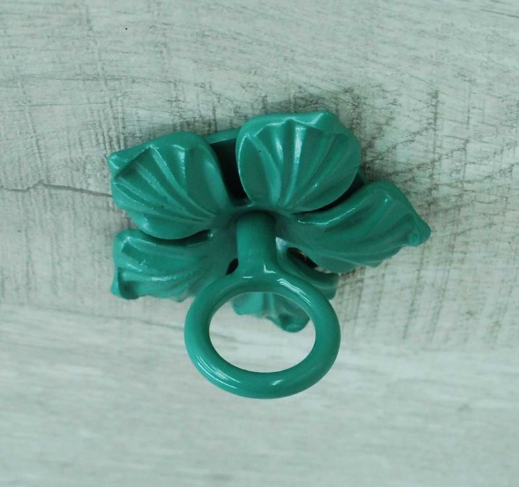 Wieszak Hak Uchwyt sufitowy kuty na doniczkę - Zielony RAL 6000 (W52)