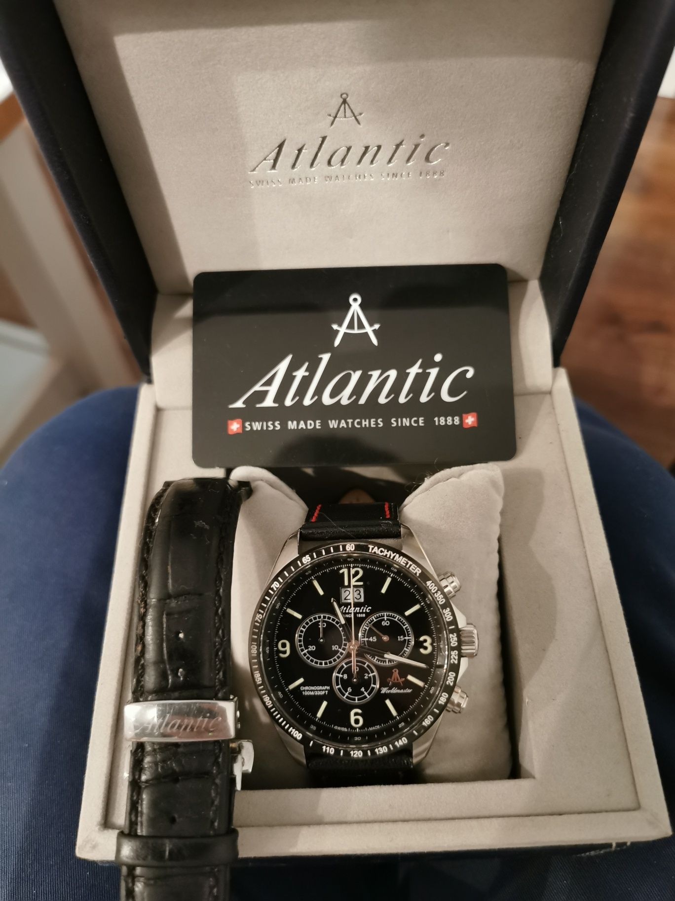 Zegarek męski Swiss Made Atlantic Worldmaster Big Date Chronograph Set