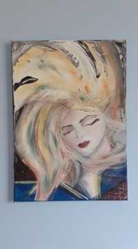 Obraz Kobieta Abstrakcja Nowoczesny Handmade ręcznie malowany akryl