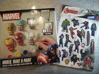 AVENGERS - Zestaw figurek gipsowych + naklejki - Spiderman, Iron Man