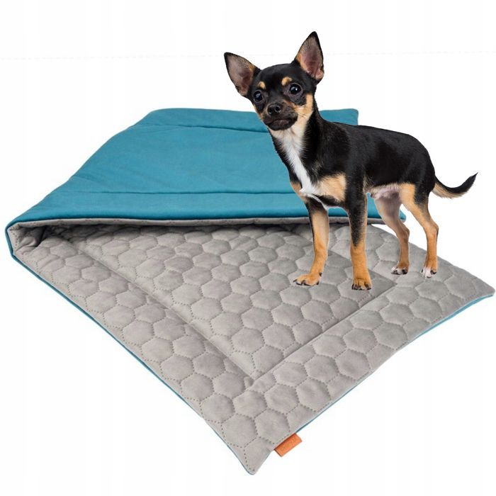 mata dla małego psa maltańczyka jamnika szpica 50x50cm szara pikowana