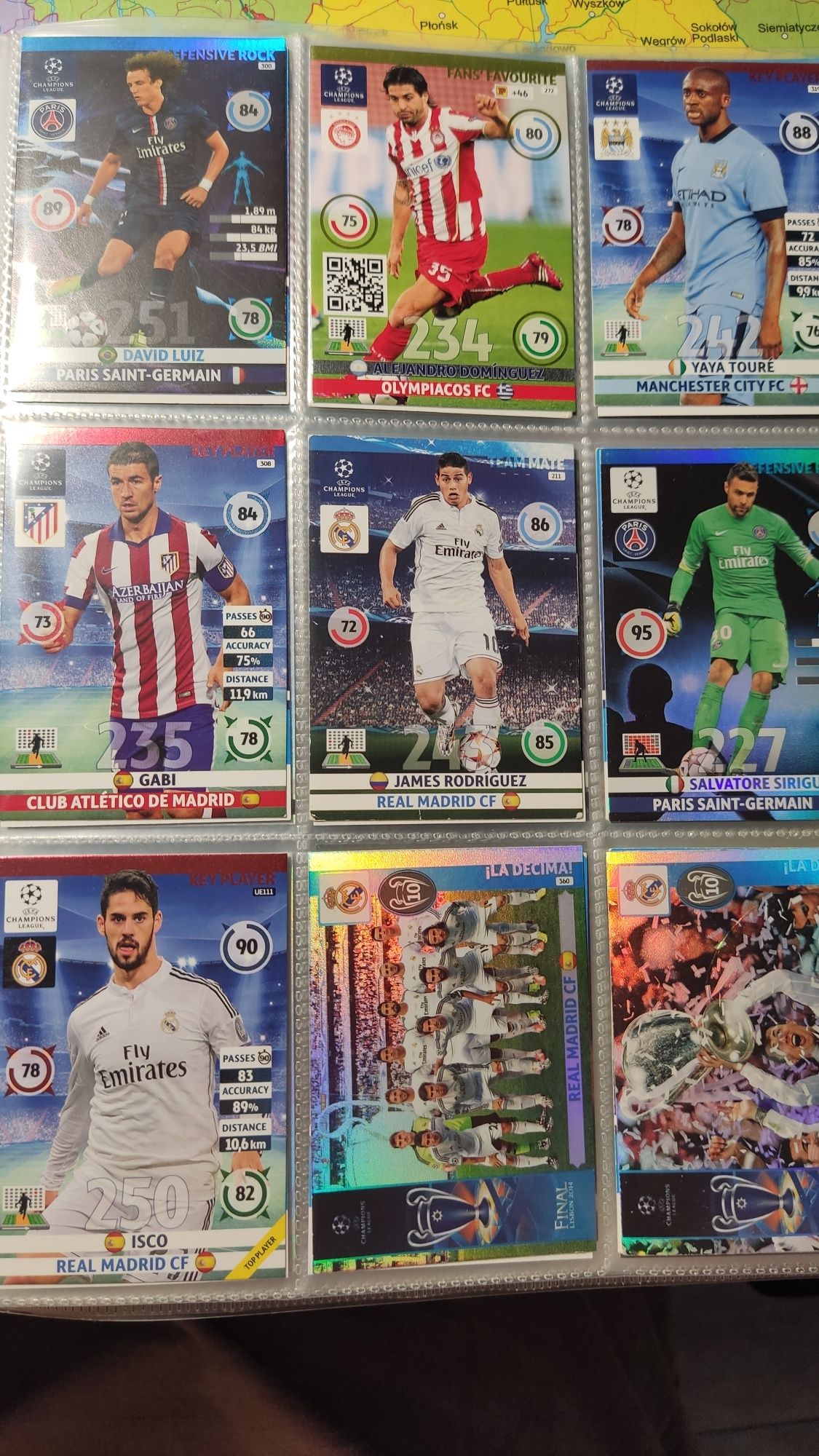 Karty piłkarskie rzadkie kolekcja zestaw