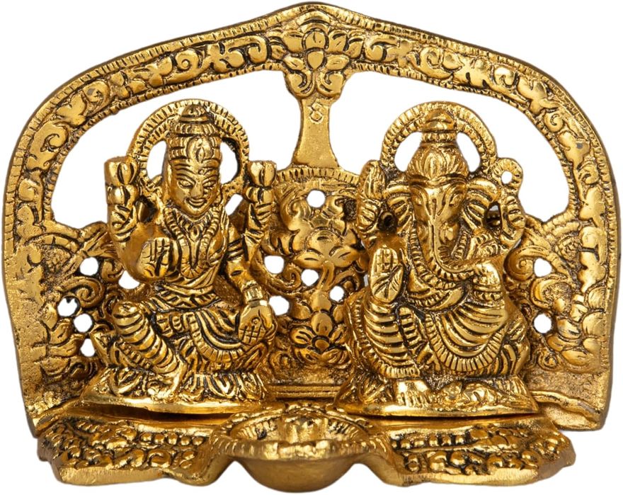 Statuetka Hinduskiego Boga Złota Dekoracja Wnętrz 14,5 cm x 11,5 cm