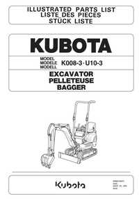 Katalog części Kubota K 008 -3, U 10 - 3