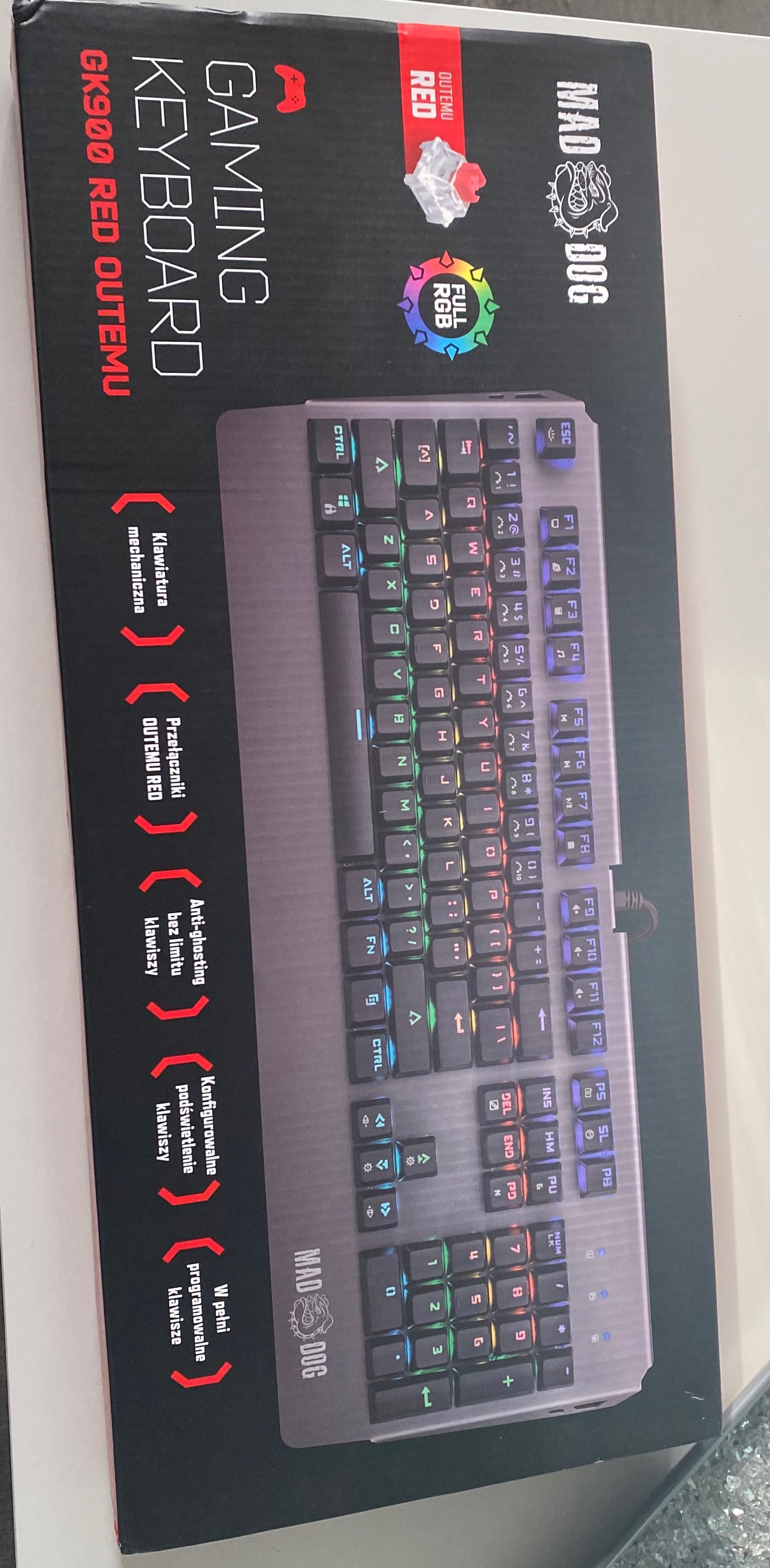 Klawiatura MAD DOG GK900 RGB OUTEMU Red